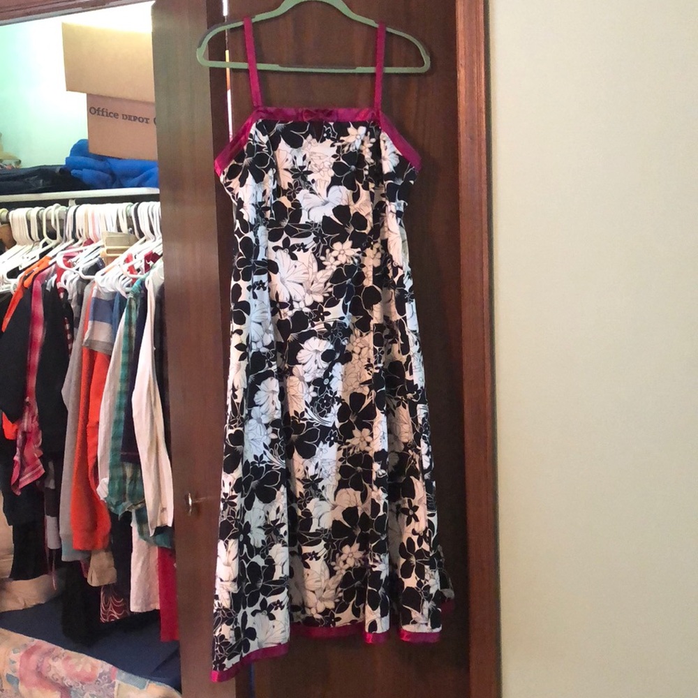 Black and White Floral Gown